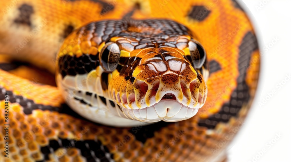 Isolated White Background Butter Ball Python