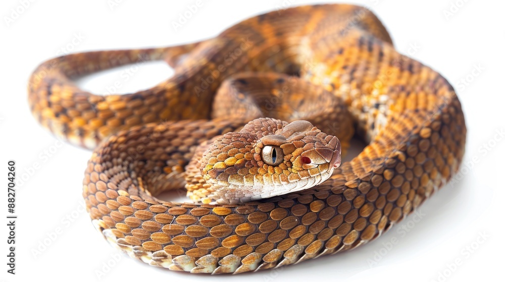 Isolated Temple Viper on a White Background Isolated Temple Viper on a White Background
