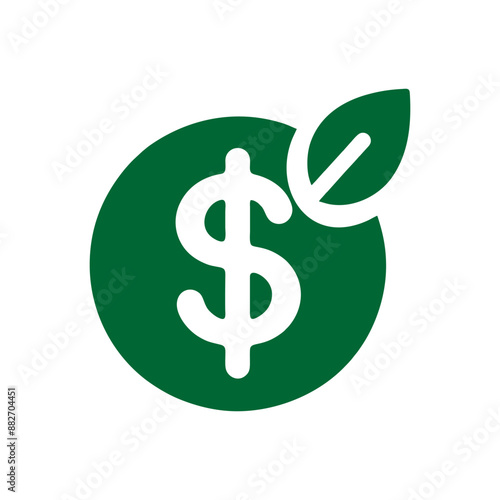 Coins Adorned with Leaf Symbols for Wealth Growth Logo Design photo