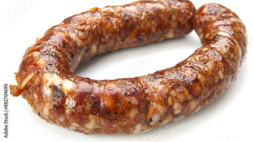 Italian sausage on white background