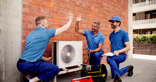 Wallpaper Mural Skilled HVAC Technician Conducts Maintenance Checks Torontodigital.ca