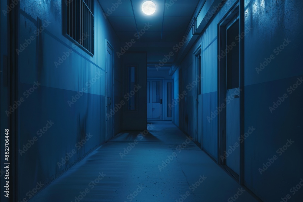 an empty room at night, from a low perspective, photo realistic, hyper realistic, moon light, an empty room at night, from a low perspective, photo realistic, hyper realistic, moon light,