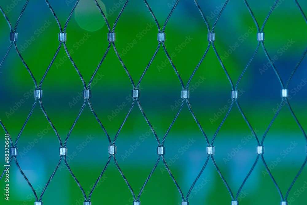 Fence grid, and colorful shipping containers