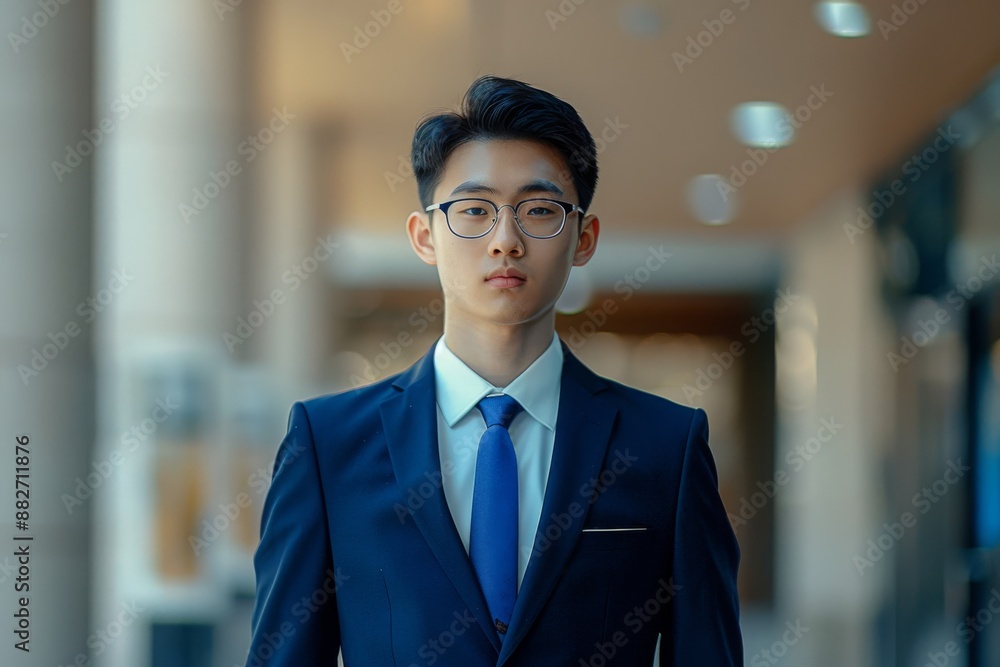 Fototapeta premium Portrait of a Young Man in a Suit