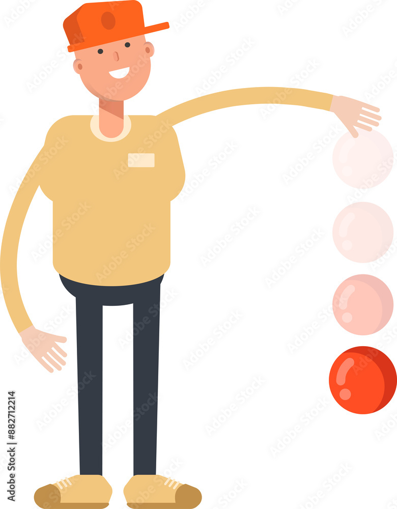 Man Wearing Cap Character Throwing Ball
Man Wearing Cap Character Throwing Ball