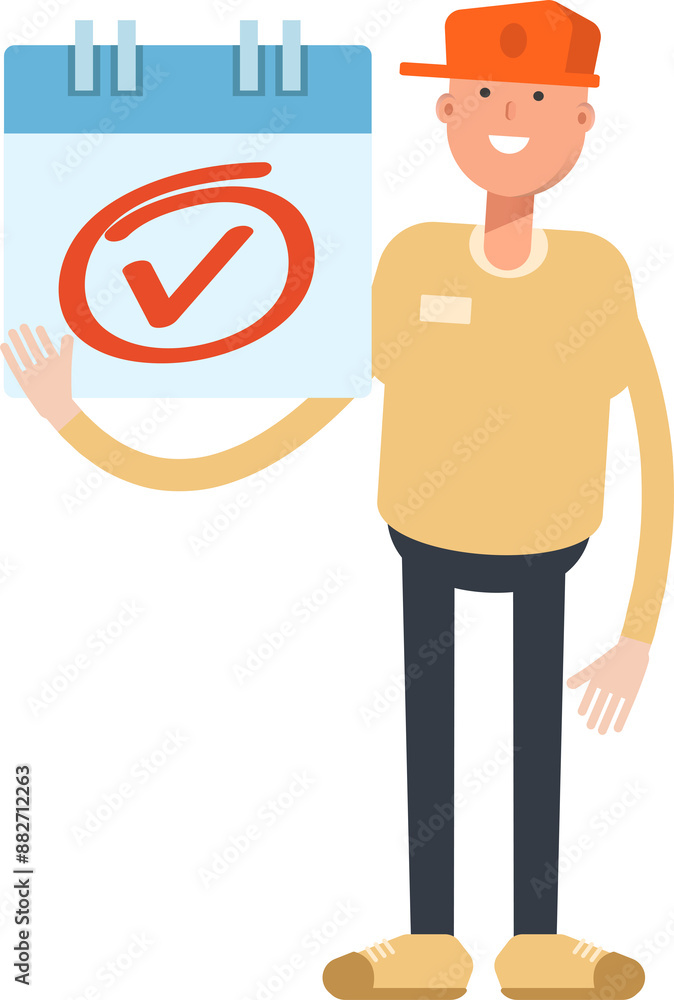 Man Wearing Cap Character and Check Mark Sign
Man Wearing Cap Character and Check Mark Sign