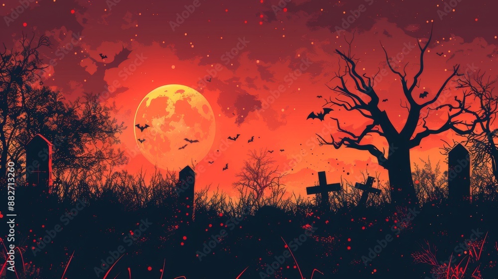 Spooky Halloween Night with a Full Moon Spooky Halloween Night with a Full Moon