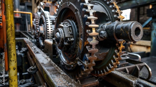 Industrial Machine Gear stock photo 