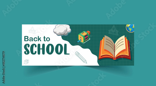 Back to school vector banner template