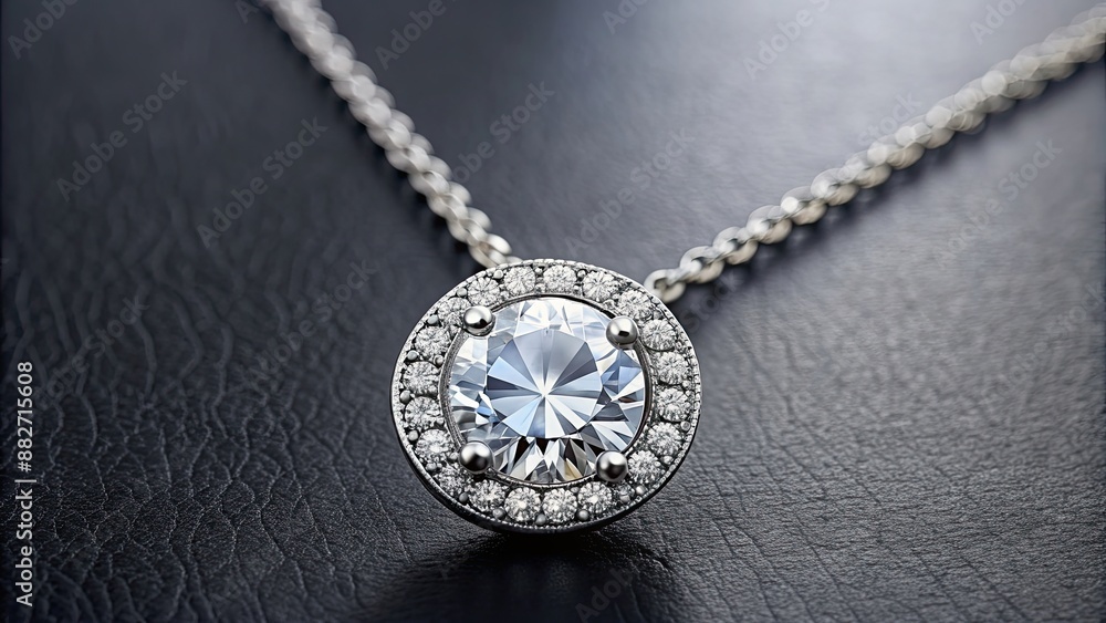 Round diamonds necklace on a silver chain, jewelry, accessory, elegant, luxury, fashion, necklace, diamonds Round diamonds necklace on a silver chain, jewelry, accessory, elegant, luxury, fashion, necklace, diamonds