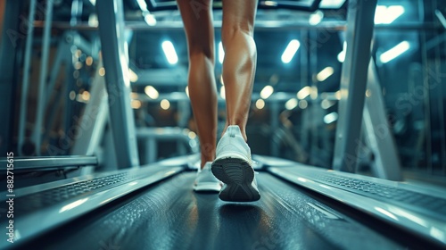 a woman running on a treadmill in a gym, embodying a healthy lifestyle and fitness motivation