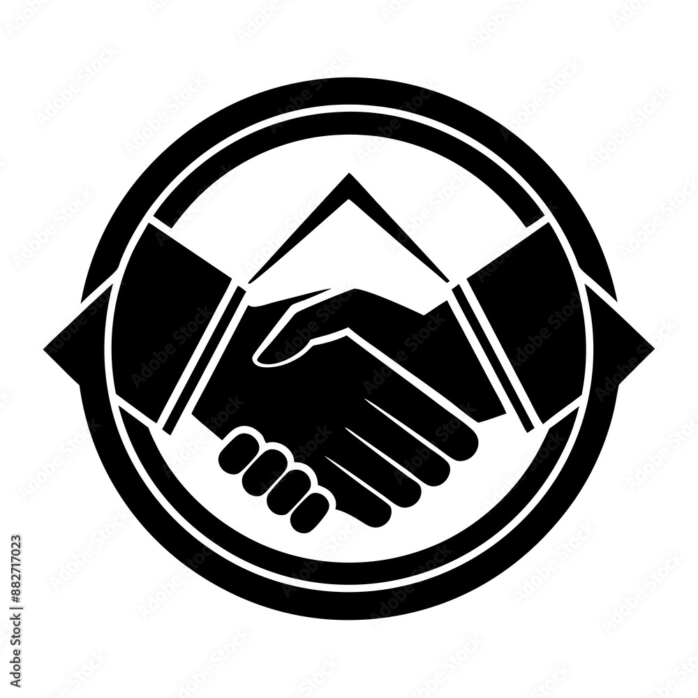 A minimalist handshake logo vector A minimalist handshake logo vector