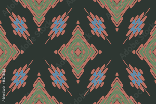 Aztec style abstract vector illustration. design for texture, fabric, clothing, African ikat ancient Egypt arabesque cloth Asian design bandana print silk