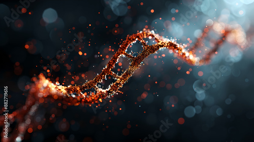 Glowing DNA Helix Abstract Technology Background