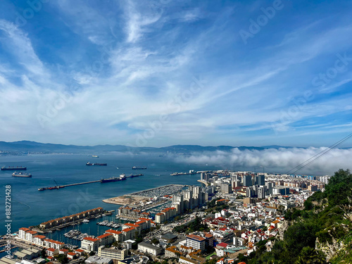 View of the port in Gibraltar (Europe)