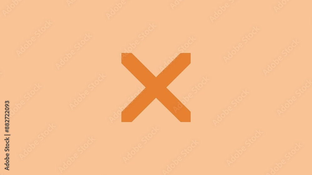 X cross mark shape icon brown color animation X cross mark shape icon brown color animation