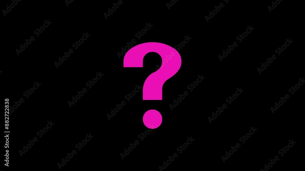 Question mark shape icon animation on black background Question mark shape icon animation on black background