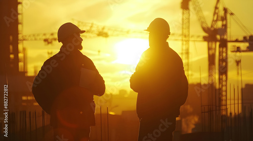 Worker on petroleum platform wile going to get work photo