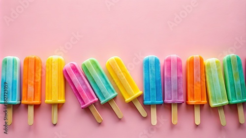 Colorful ice cream sticks on pastel colored background, ice cream, sticks, pastel, colors, colorful, background, dessert, treat