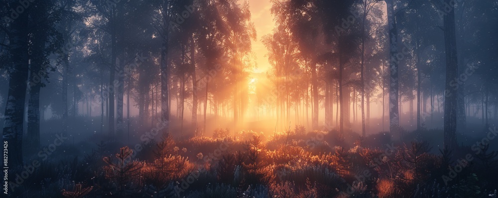 Misty Forest Dawn, 4K hyperrealistic photo Misty Forest Dawn, 4K hyperrealistic photo