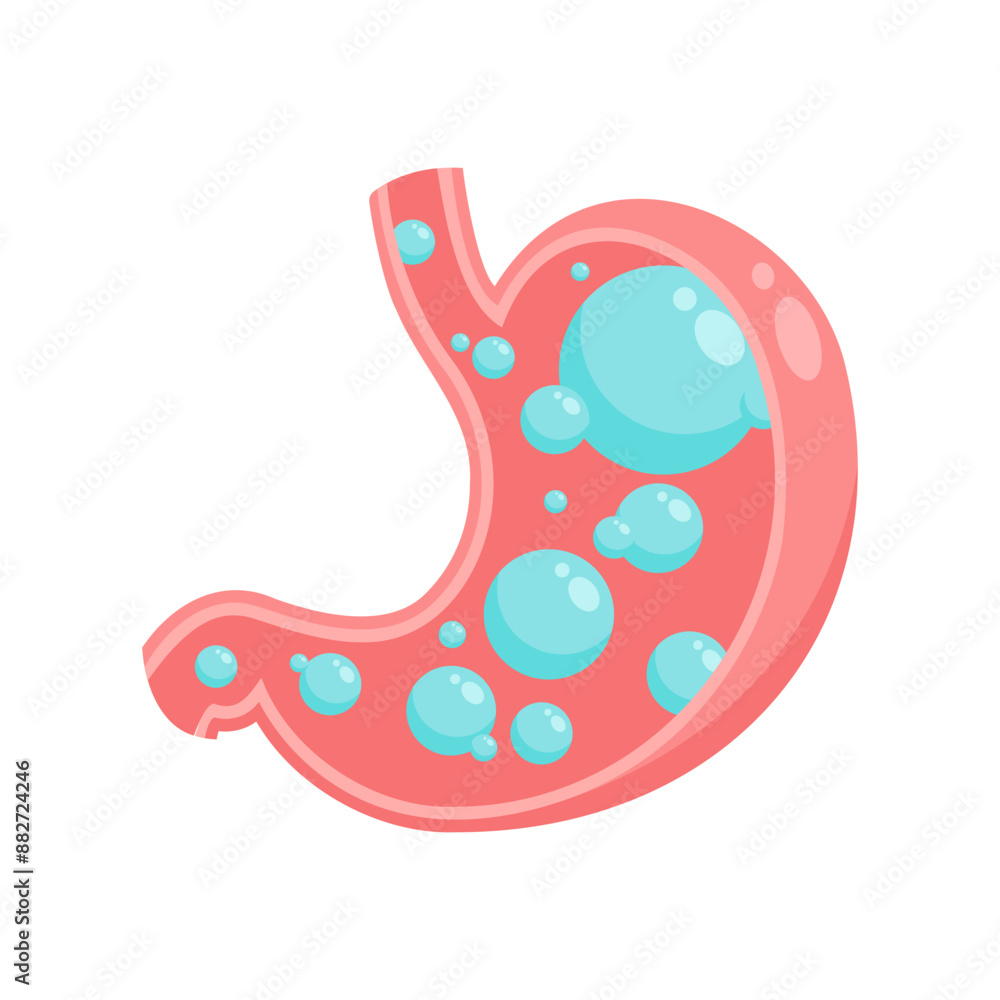 Bloated gassy stomach graphic icon symbol Bloated gassy stomach graphic icon symbol