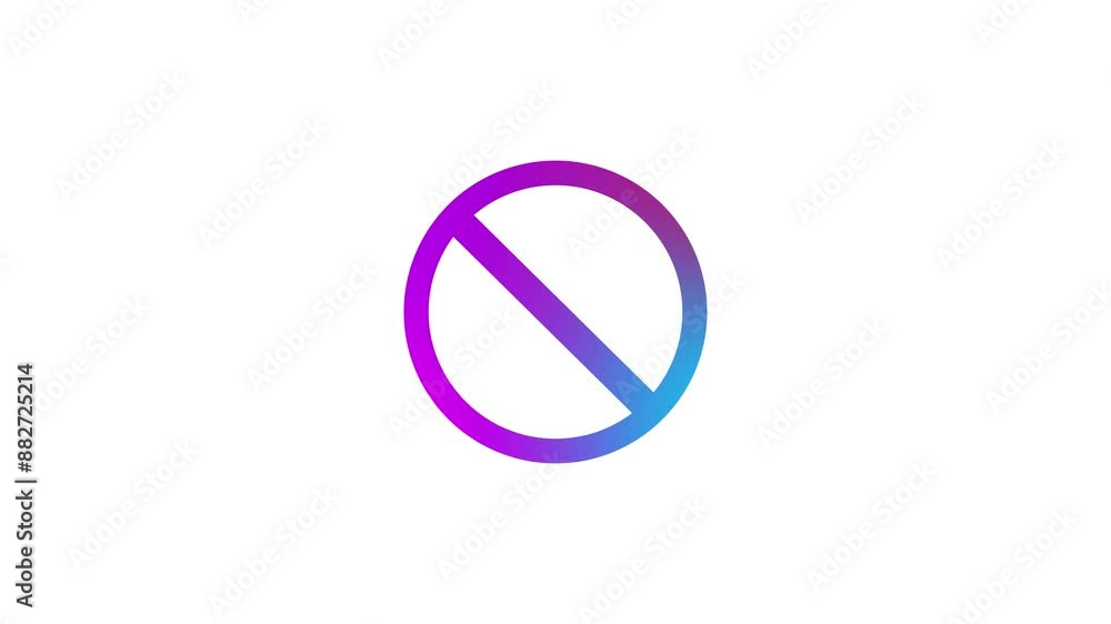 Do not circle shape icon multiple color animation on white background Do not circle shape icon multiple color animation on white background