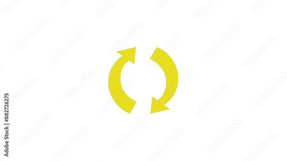 Arrow circle shape icon yellow color animation on white background Arrow circle shape icon yellow color animation on white background