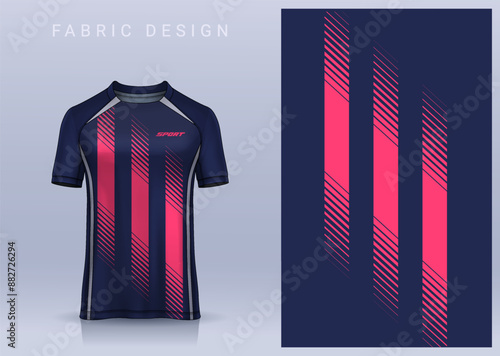 Fabric textile design for Sport t-shirt, Soccer jersey mockup for football club. uniform front view.	
