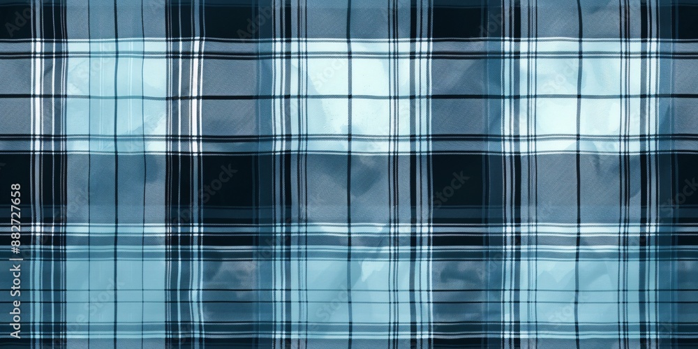 Fashionable seamless plaid design with a textured pattern, made from wool in light and aqua shades. Fashionable seamless plaid design with a textured pattern, made from wool in light and aqua shades.