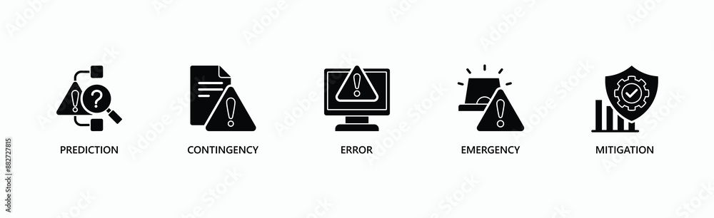 Crisis Preparedness Banner Web Icon Vector Illustration Concept With Icon Of Prediction, Contingency, Error, Emergency, Mitigation Crisis Preparedness Banner Web Icon Vector Illustration Concept With Icon Of Prediction, Contingency, Error, Emergency, Mitigation
