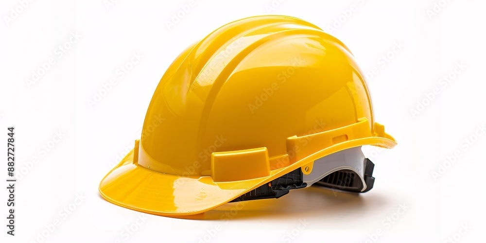 A golden helmet standing alone on a blank canvas, providing protection. A golden helmet standing alone on a blank canvas, providing protection.