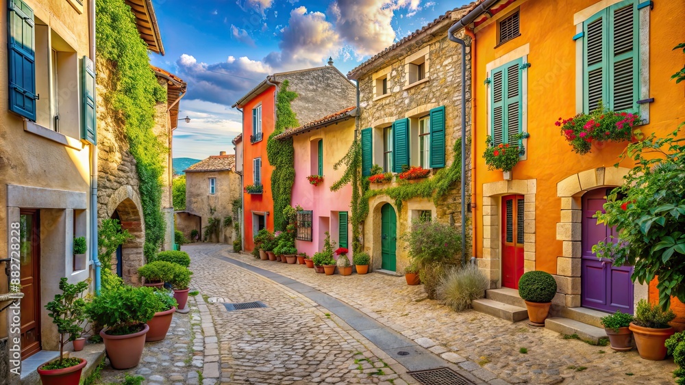 Quaint Proven?al village in southern France with colorful buildings and cobblestone streets, Provence, France, village Quaint Proven?al village in southern France with colorful buildings and cobblestone streets, Provence, France, village