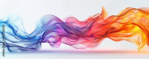 Abstract colorful smoke wave flowing in mid-air. Concept for creative art, design, and imagination.