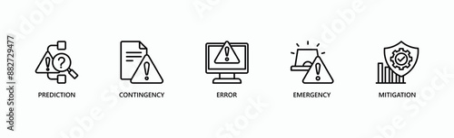 Crisis Preparedness Banner Web Icon Vector Illustration Concept With Icon Of Prediction, Contingency, Error, Emergency, Mitigation