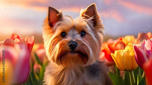 yorkshire terrier on the nature