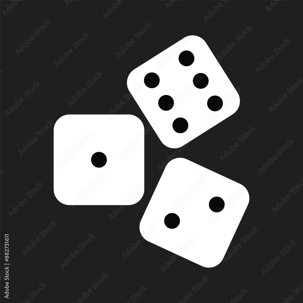 Casino Dice Icon Set In Flat Style Vector Illustration. Game Dice, Game Die, Pip Dice, isolated with background. Casino Dice Icon Set In Flat Style Vector Illustration. Game Dice, Game Die, Pip Dice, isolated with background.