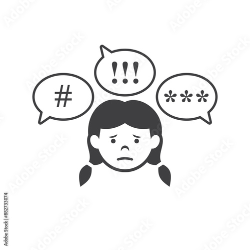 symbol of stop bullying, bullying icon, vector art.