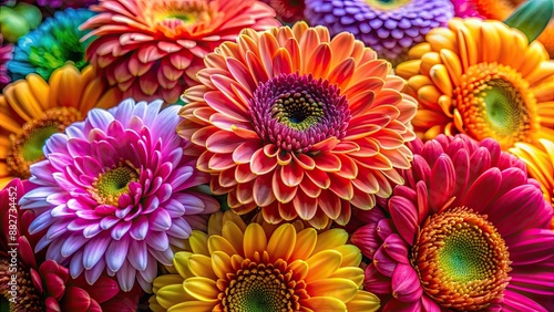 Macro photography of vibrant flowers in exquisite detail, flowers, blooms, petals, close-up, macro, vibrant, colorful, botanical