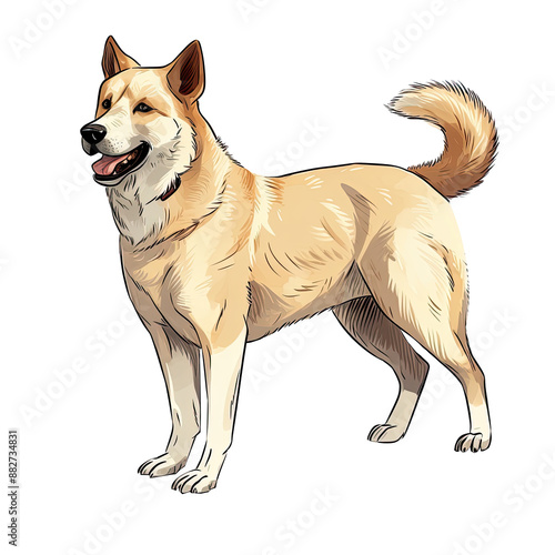 Illustration of Chinook Dog,  Mightly Taskmasters in white background. photo