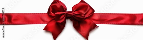 "Abstract Red Ribbon and Bow with Golden Gift Box Isolated on White Background. Ideal for Anniversary, Holiday, and Birthday Gift Marketing Ads. High-Definition AI-Generated Design for Promotional Use