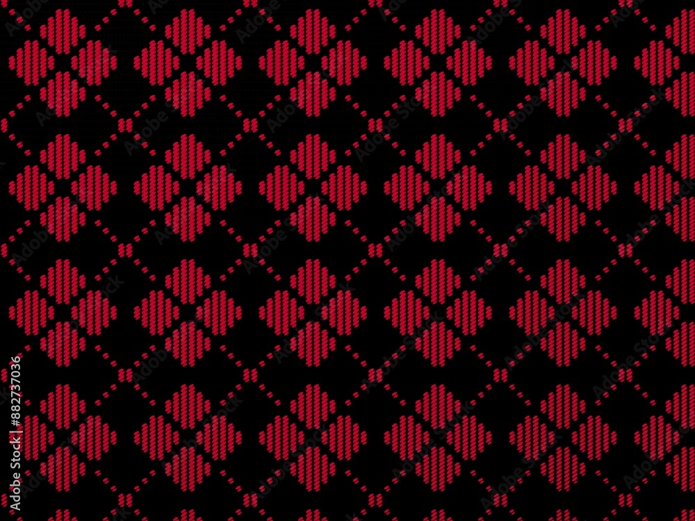 Red and black argyle pattern, classic and stylish design