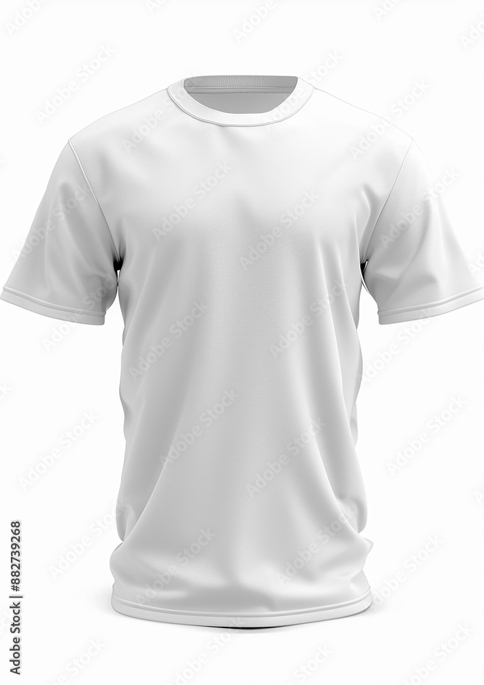T-shirt mockup on white background, 3D render, for branding ads T-shirt mockup on white background, 3D render, for branding ads