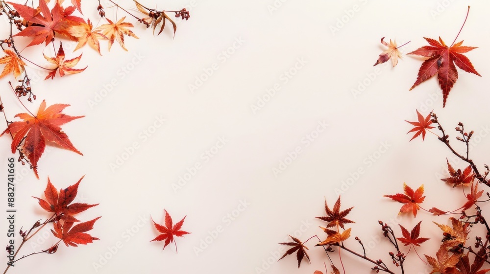 Fall Leaf Frame. Autumn falling maple leaves isolated on white background. Fall foliage wallpaper Fall Leaf Frame. Autumn falling maple leaves isolated on white background. Fall foliage wallpaper