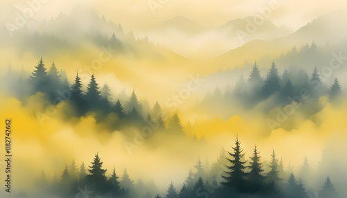 Clear Plain Shiny Warm Soft Vintage Bokeh Cloudy Wave Like Geometric Yellow Background or Texture