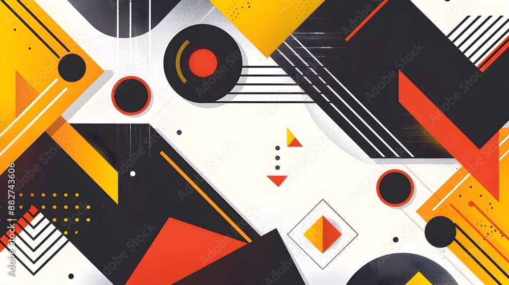 Bold Geometric Shapes with Contrasting Colors,Flat Design Horizontal Banner Bold Geometric Shapes with Contrasting Colors,Flat Design Horizontal Banner