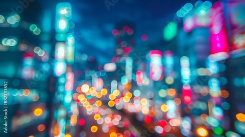 Festive blur of colorful li...