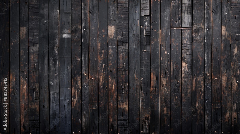 Fototapeta premium Dark Wood Wall with Vintage Design for Background and Texture