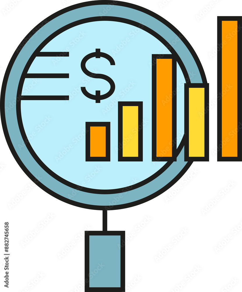 Financial Data and Magnifier Icon
Financial Data and Magnifier Icon
