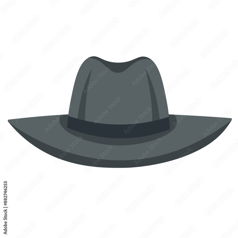 Fototapeta premium Cowboy hat vector illustration isolated on white background, classic cowboy hat icon design