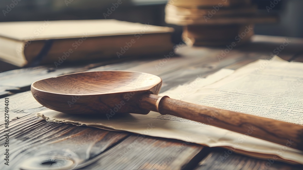 Auction Catalog and Paddle on Table,Bidding for Sale Event Auction Catalog and Paddle on Table,Bidding for Sale Event
